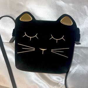 Mini crossbody black cat bag